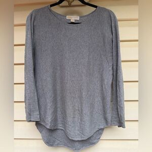 Michael Kors grey long sleeve tunic sweater, high-low hem, raglan sleeve, Small